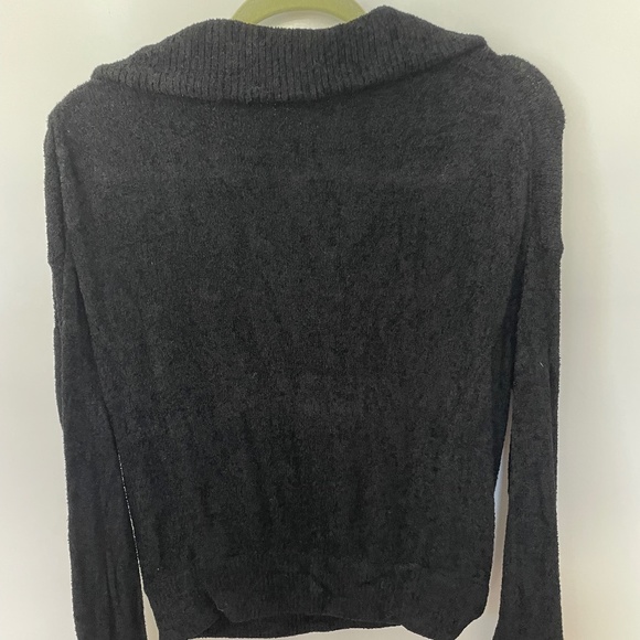 Aritzia The Group by Babaton Mock Neck 1/4 Zip Chenille Sweater Black M - Picture 2 of 6